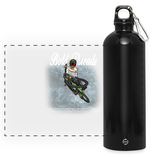 METALLIC Water bottle with carabiner 750 ml - black