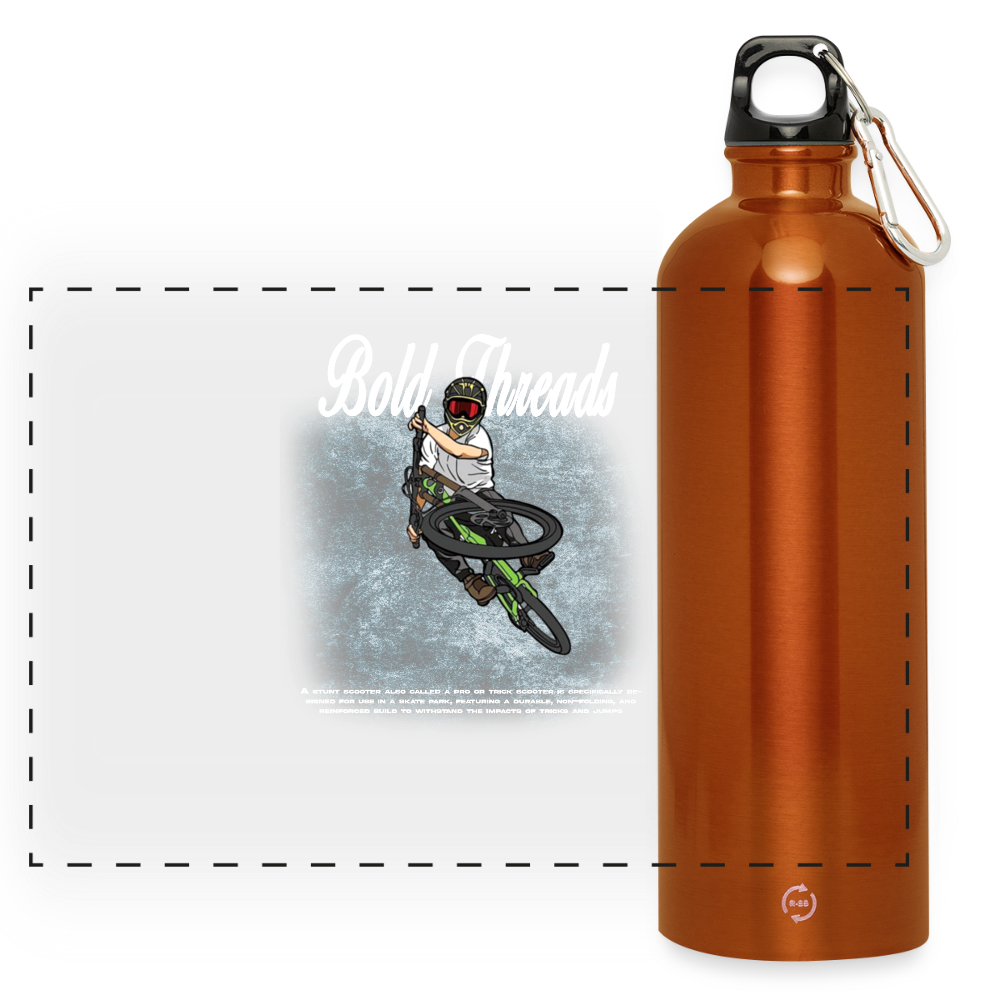 METALLIC Water bottle with carabiner 750 ml - burnt orange