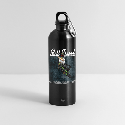 METALLIC Water bottle with carabiner 750 ml - black