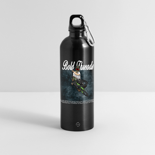 METALLIC Water bottle with carabiner 750 ml - black