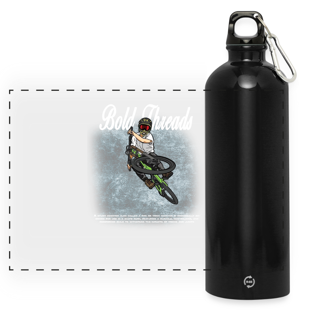 METALLIC Water bottle with carabiner 750 ml - black