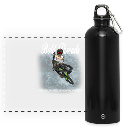 METALLIC Water bottle with carabiner 750 ml - black