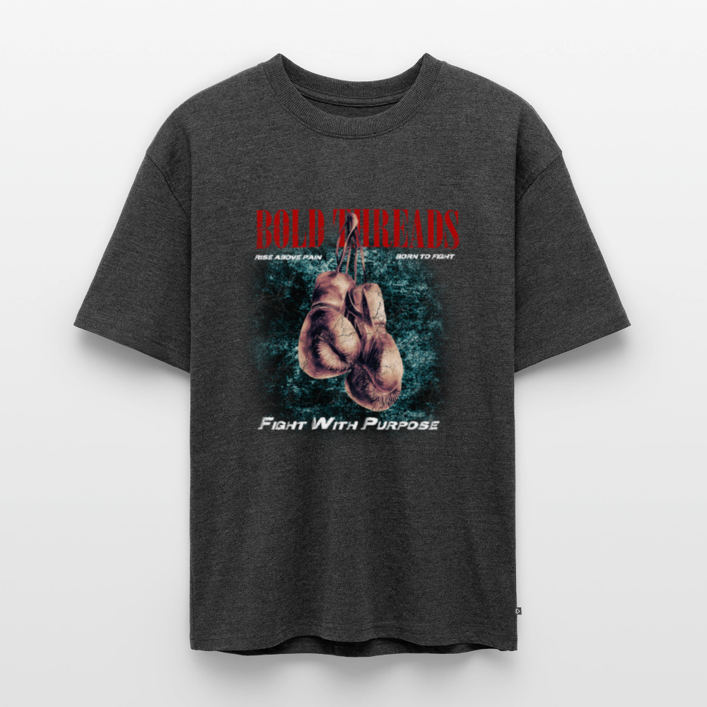 Unisex Premium Oversized Organic T-Shirt - heather anthracite