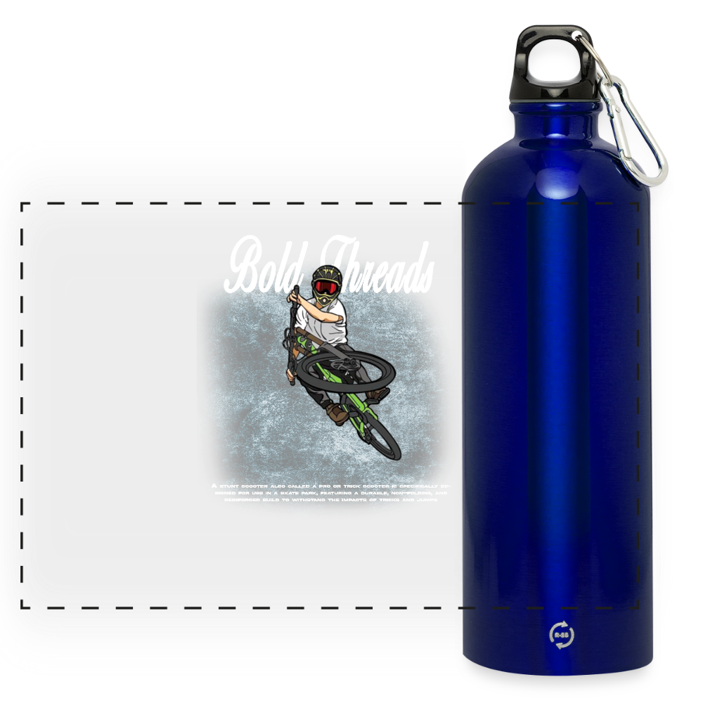 METALLIC Water bottle with carabiner 750 ml - royal blue