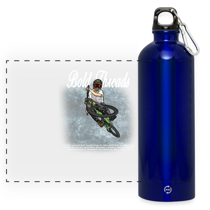 METALLIC Water bottle with carabiner 750 ml - royal blue