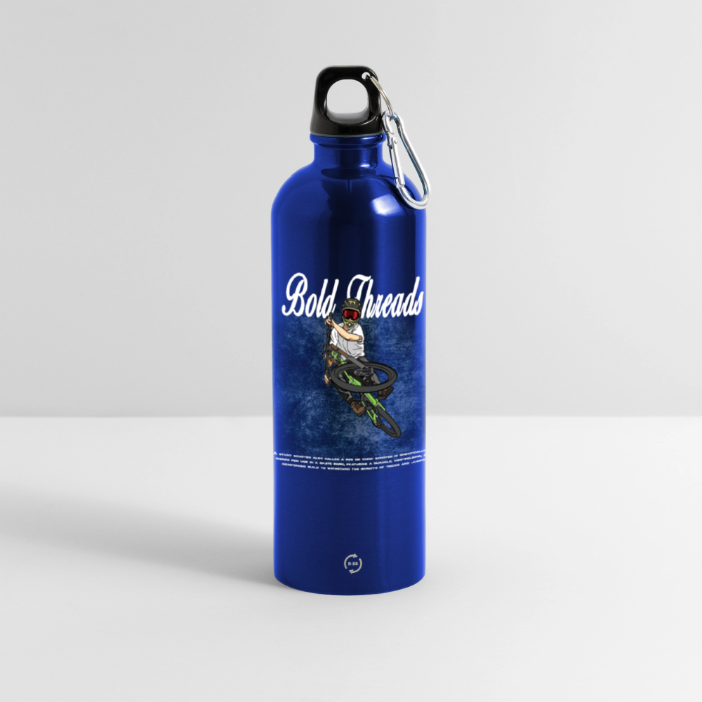 METALLIC Water bottle with carabiner 750 ml - royal blue